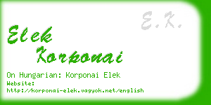 elek korponai business card